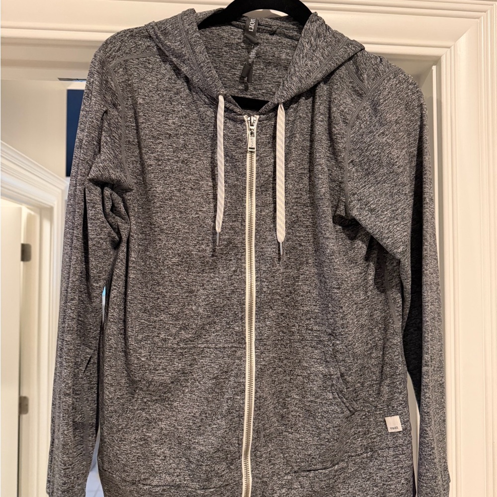 Vuori Women's Gray Zip-Up Hoodie Sweatshirt- M